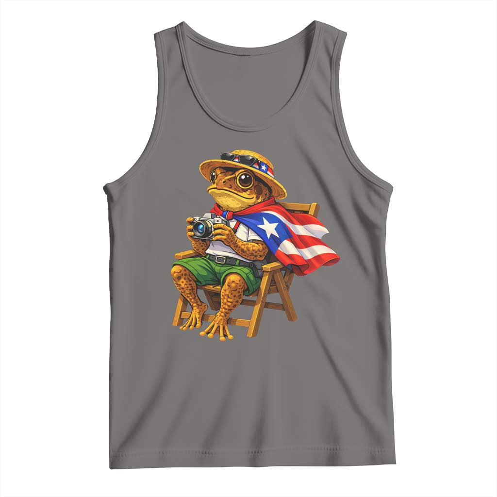 Funny Coqui Frog Puerto Rico Flag Tank Top Puerto Rican Taino Boricua Hispanic