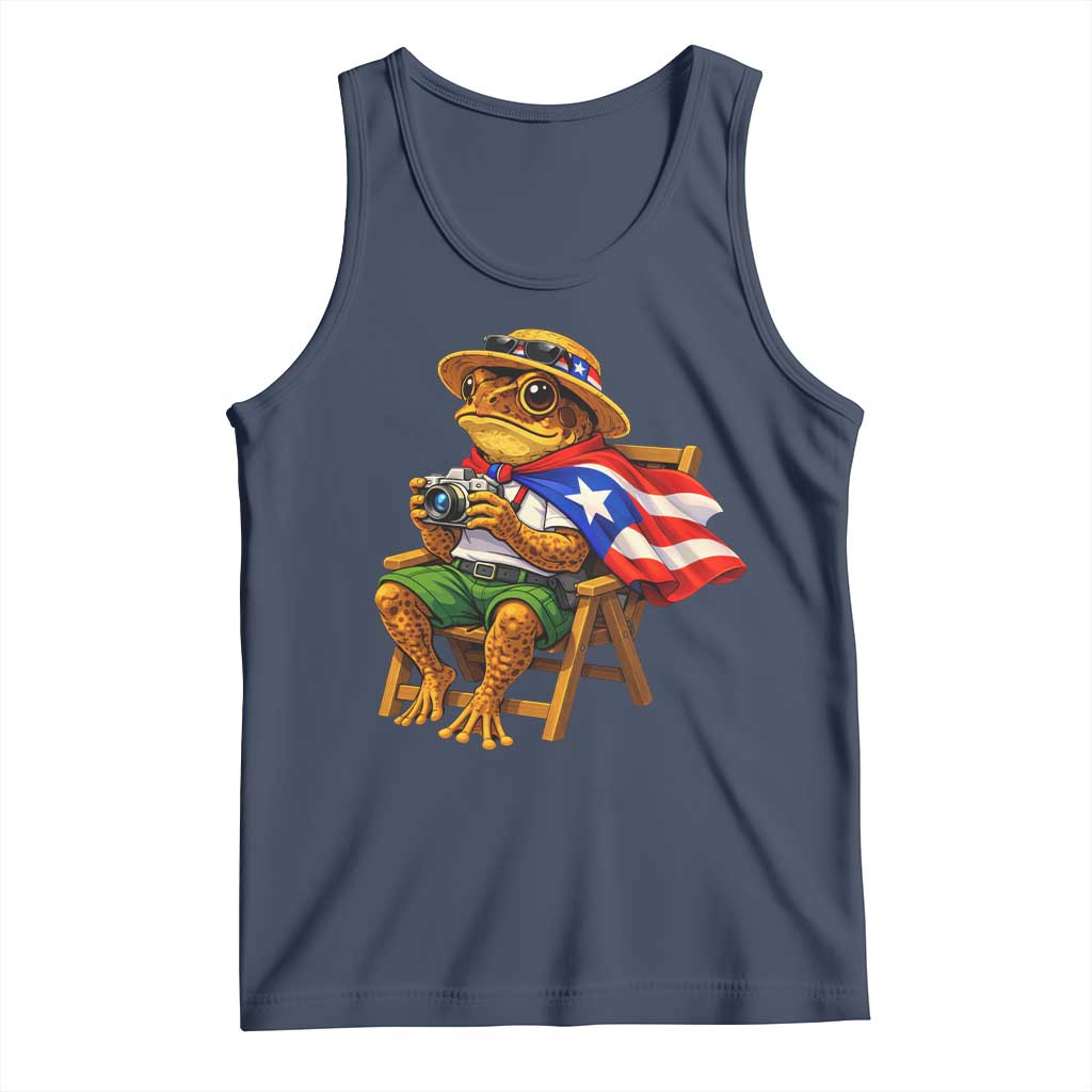 Funny Coqui Frog Puerto Rico Flag Tank Top Puerto Rican Taino Boricua Hispanic