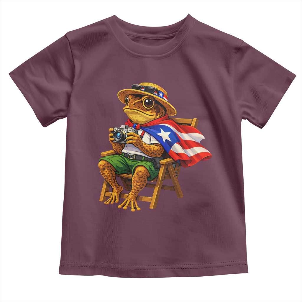 Funny Coqui Frog Puerto Rico Flag Toddler T Shirt Puerto Rican Taino Boricua Hispanic
