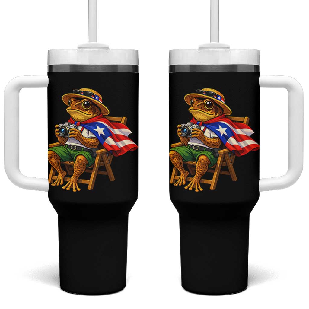 Funny Coqui Frog Puerto Rico Flag Tumbler With Handle Puerto Rican Taino Boricua Hispanic