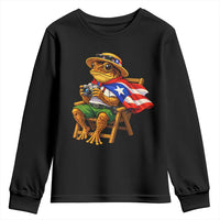 Funny Coqui Frog Puerto Rico Flag Youth Sweatshirt Puerto Rican Taino Boricua Hispanic
