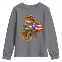 Funny Coqui Frog Puerto Rico Flag Youth Sweatshirt Puerto Rican Taino Boricua Hispanic