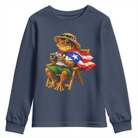 Funny Coqui Frog Puerto Rico Flag Youth Sweatshirt Puerto Rican Taino Boricua Hispanic