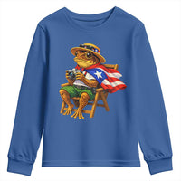 Funny Coqui Frog Puerto Rico Flag Youth Sweatshirt Puerto Rican Taino Boricua Hispanic