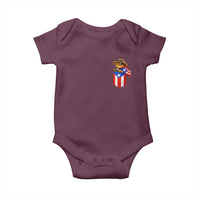 Funny Coqui Frog Puerto Rico Flag Baby Onesie Puerto Rican Taino Buricua Pocket Borinquen