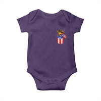 Funny Coqui Frog Puerto Rico Flag Baby Onesie Puerto Rican Taino Buricua Pocket Borinquen