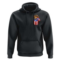 Funny Coqui Frog Puerto Rico Flag Hoodie Puerto Rican Taino Buricua Pocket Borinquen