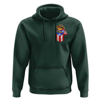 Funny Coqui Frog Puerto Rico Flag Hoodie Puerto Rican Taino Buricua Pocket Borinquen