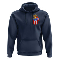 Funny Coqui Frog Puerto Rico Flag Hoodie Puerto Rican Taino Buricua Pocket Borinquen