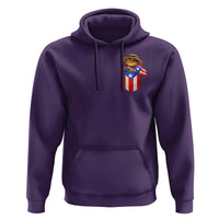 Funny Coqui Frog Puerto Rico Flag Hoodie Puerto Rican Taino Buricua Pocket Borinquen