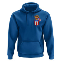 Funny Coqui Frog Puerto Rico Flag Hoodie Puerto Rican Taino Buricua Pocket Borinquen