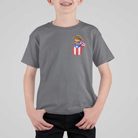Funny Coqui Frog Puerto Rico Flag T Shirt For Kid Puerto Rican Taino Buricua Pocket Borinquen