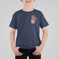 Funny Coqui Frog Puerto Rico Flag T Shirt For Kid Puerto Rican Taino Buricua Pocket Borinquen