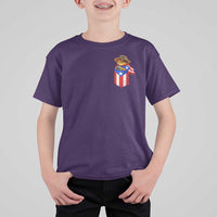 Funny Coqui Frog Puerto Rico Flag T Shirt For Kid Puerto Rican Taino Buricua Pocket Borinquen