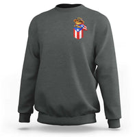 Funny Coqui Frog Puerto Rico Flag Sweatshirt Puerto Rican Taino Buricua Pocket Borinquen