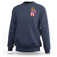 Funny Coqui Frog Puerto Rico Flag Sweatshirt Puerto Rican Taino Buricua Pocket Borinquen