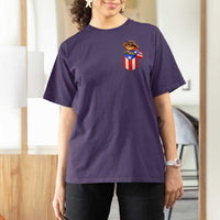 Funny Coqui Frog Puerto Rico Flag T Shirt For Women Puerto Rican Taino Buricua Pocket Borinquen