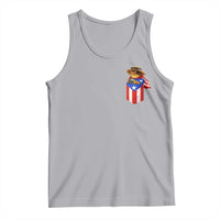 Funny Coqui Frog Puerto Rico Flag Tank Top Puerto Rican Taino Buricua Pocket Borinquen