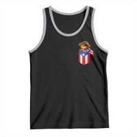 Funny Coqui Frog Puerto Rico Flag Tank Top Puerto Rican Taino Buricua Pocket Borinquen