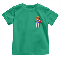 Funny Coqui Frog Puerto Rico Flag Toddler T Shirt Puerto Rican Taino Buricua Pocket Borinquen