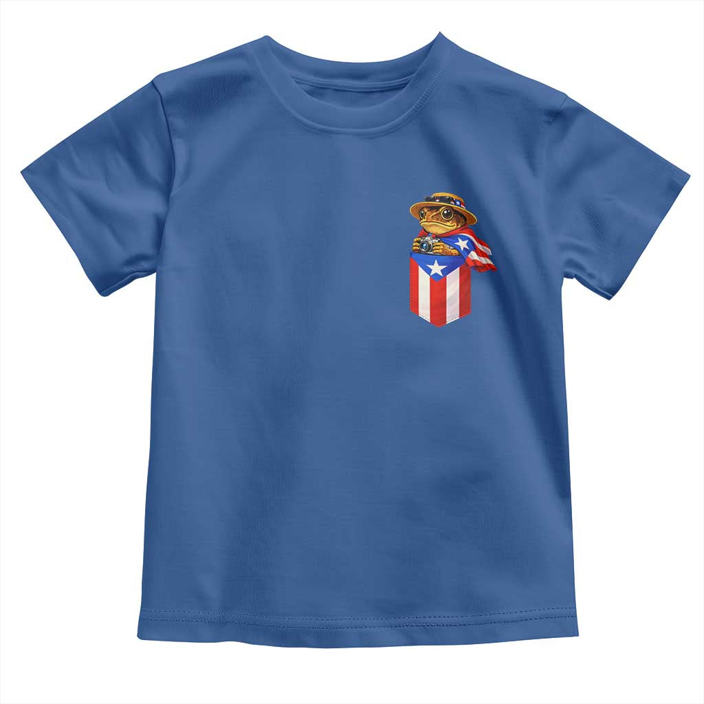 Funny Coqui Frog Puerto Rico Flag Toddler T Shirt Puerto Rican Taino Buricua Pocket Borinquen