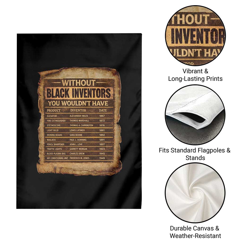 Black Inventors Garden Flag Afro African Melanin Black History Month Juneteenth