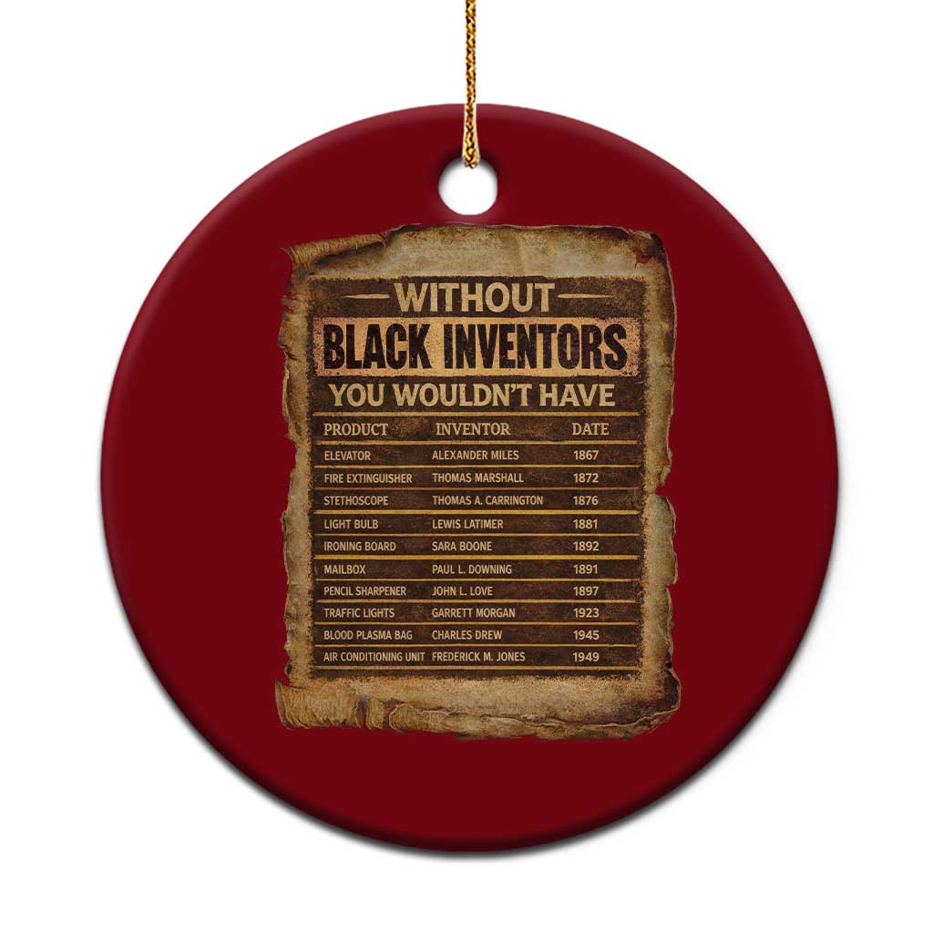 Black Inventors Ceramic Ornament Afro African Melanin Black History Month Juneteenth