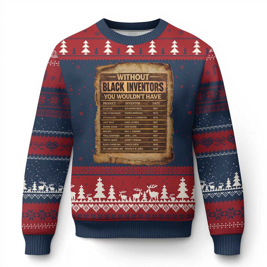 Black Inventors Ugly Christmas Sweater Afro African Melanin Black History Month Juneteenth