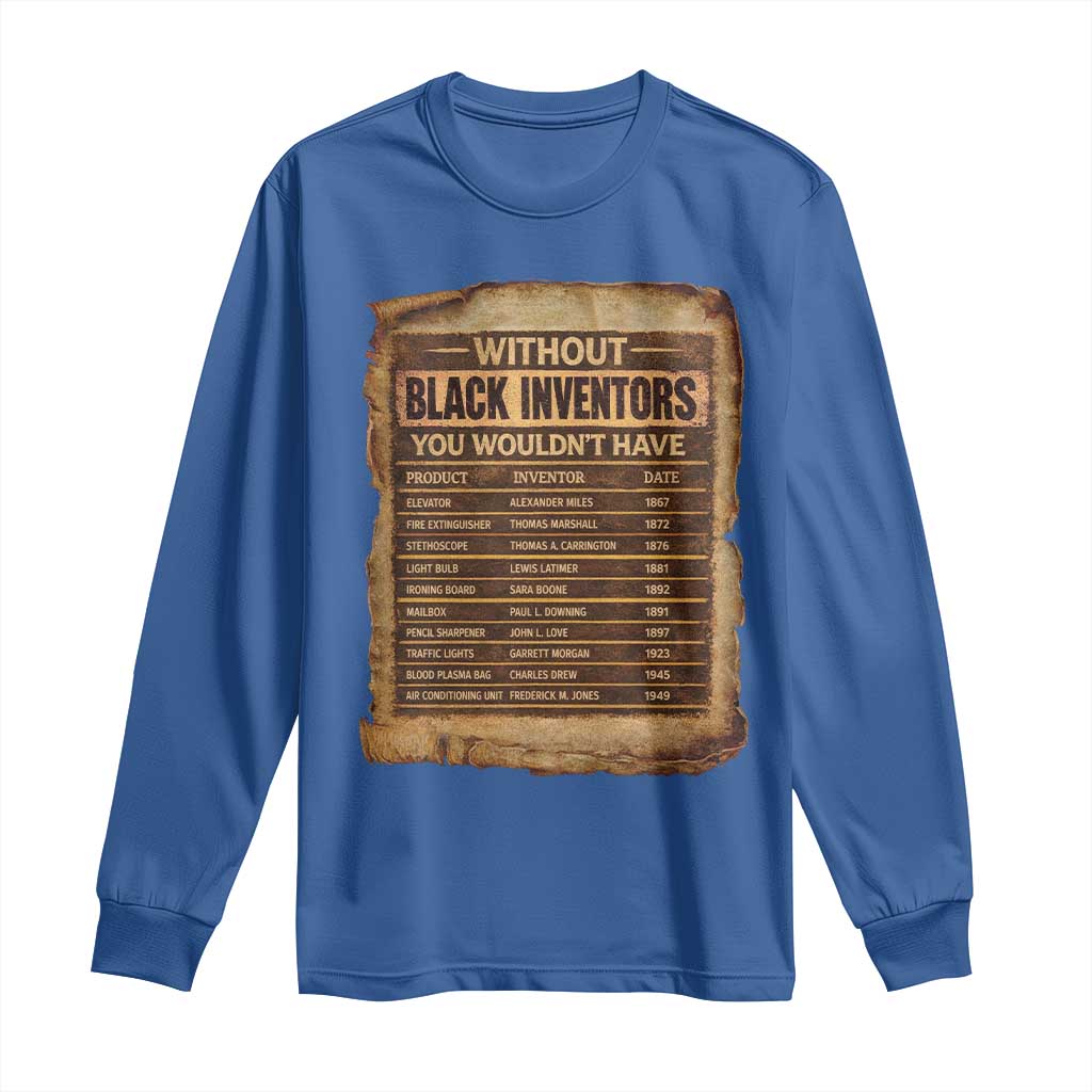 Black Inventors Long Sleeve Shirt Afro African Melanin Black History Month Juneteenth