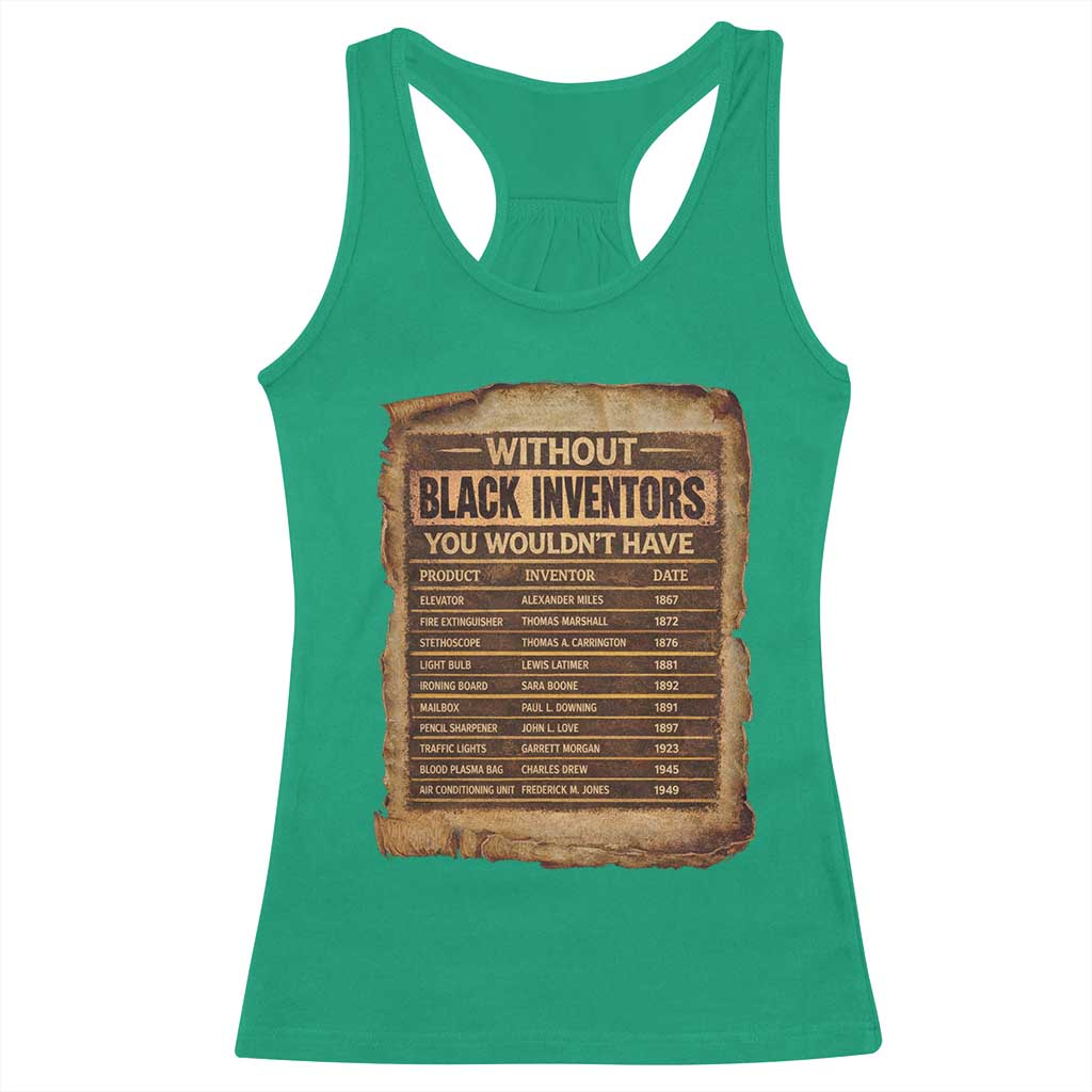 Black Inventors Racerback Tank Top Afro African Melanin Black History Month Juneteenth