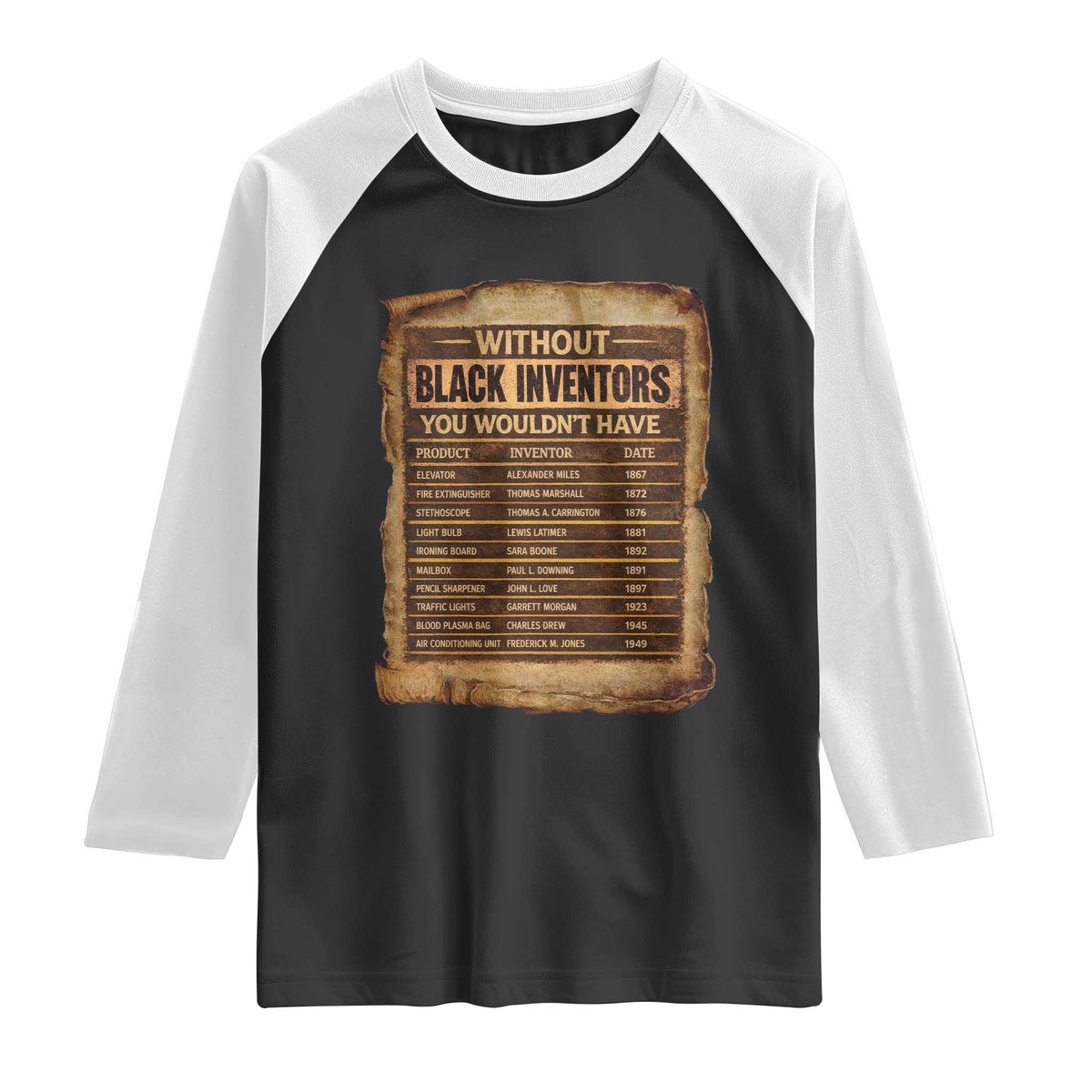 Black Inventors Raglan Shirt Afro African Melanin Black History Month Juneteenth