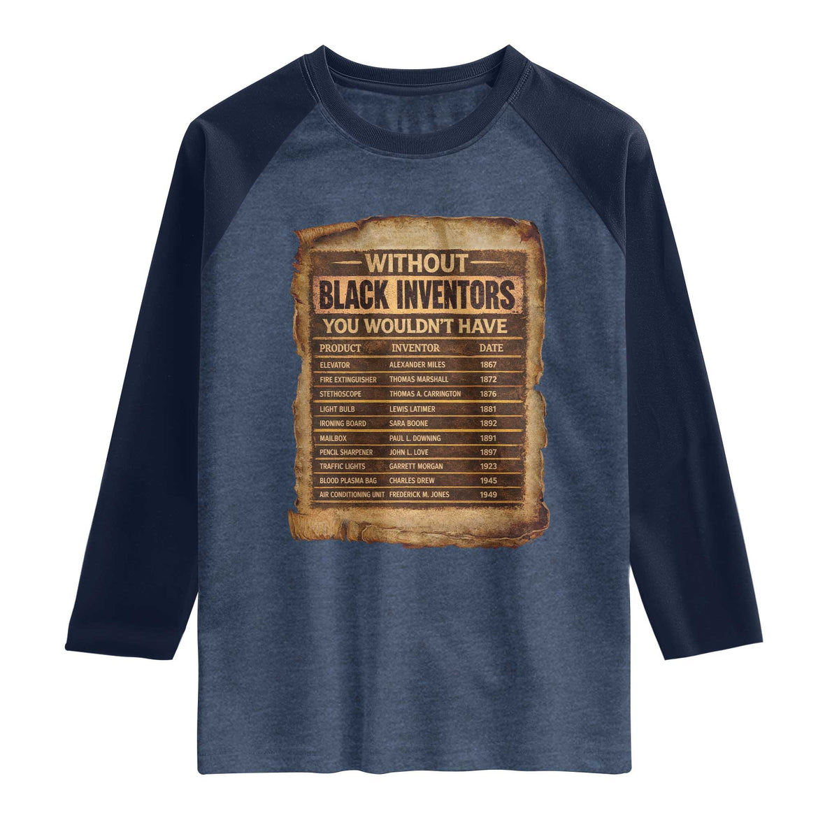 Black Inventors Raglan Shirt Afro African Melanin Black History Month Juneteenth