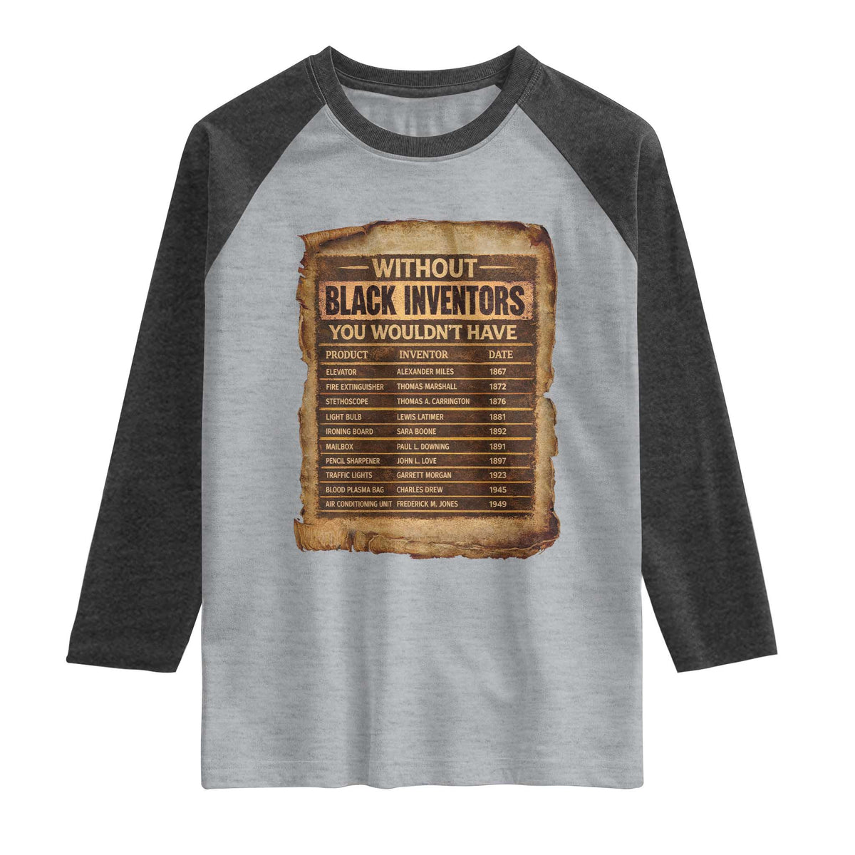 Black Inventors Raglan Shirt Afro African Melanin Black History Month Juneteenth