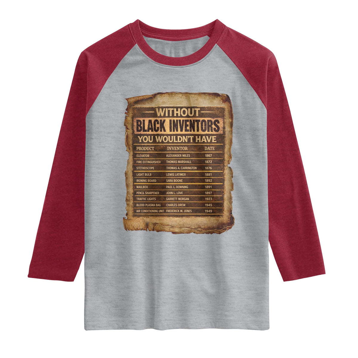 Black Inventors Raglan Shirt Afro African Melanin Black History Month Juneteenth