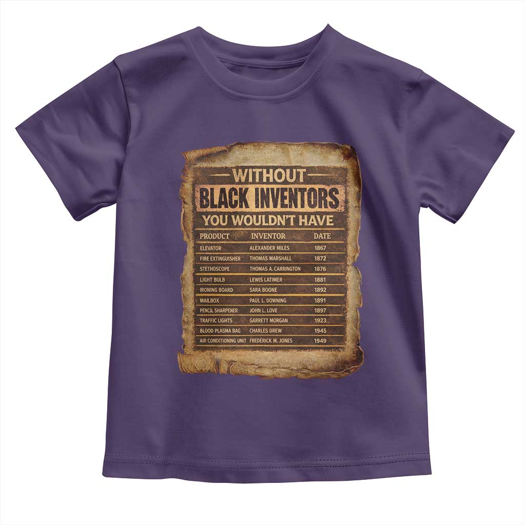Black Inventors Toddler T Shirt Afro African Melanin Black History Month Juneteenth
