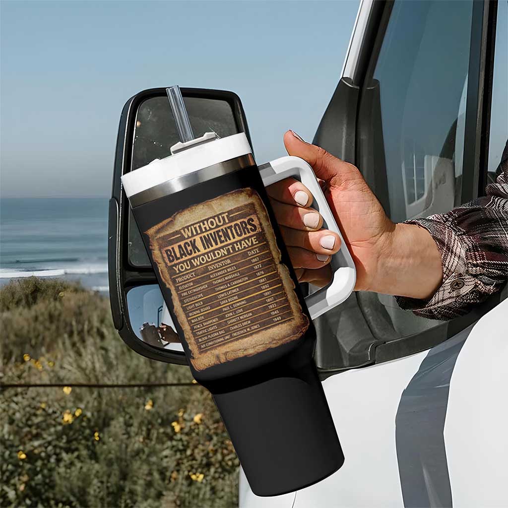 Black Inventors Tumbler With Handle Afro African Melanin Black History Month Juneteenth