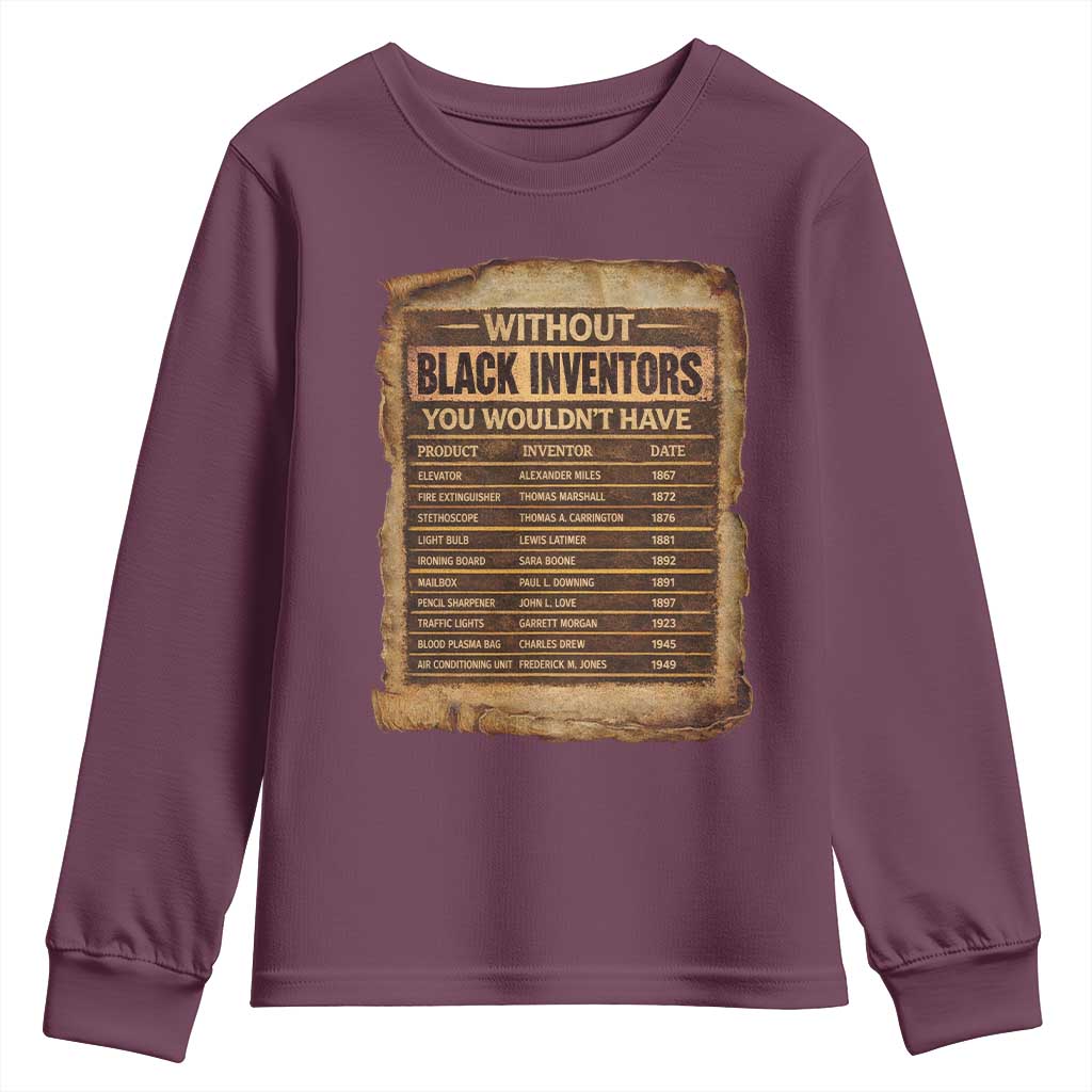 Black Inventors Youth Sweatshirt Afro African Melanin Black History Month Juneteenth