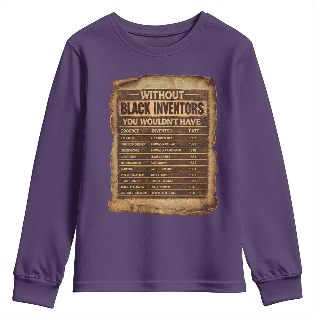 Black Inventors Youth Sweatshirt Afro African Melanin Black History Month Juneteenth