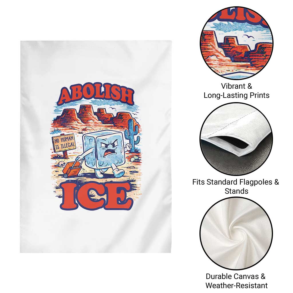 Abolish Ice Protest Garden Flag Retro Protest No Human Is Illegal