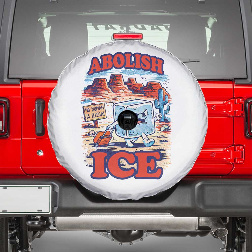 Abolish Ice Protest Spare Tire Cover Retro Protest No Human Is Illegal