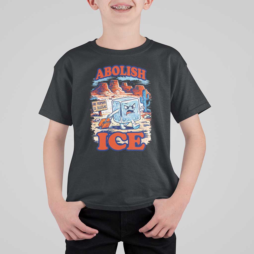 Abolish Ice Protest T Shirt For Kid Retro Protest No Human Is Illegal