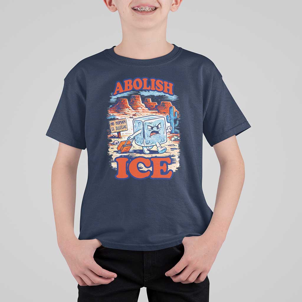 Abolish Ice Protest T Shirt For Kid Retro Protest No Human Is Illegal