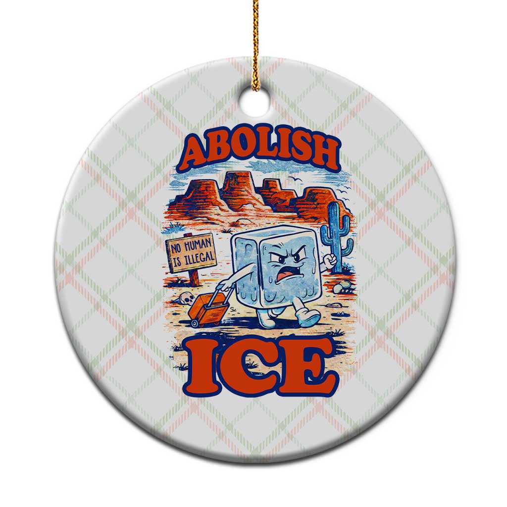 Abolish Ice Protest Ceramic Ornament Retro Protest No Human Is Illegal