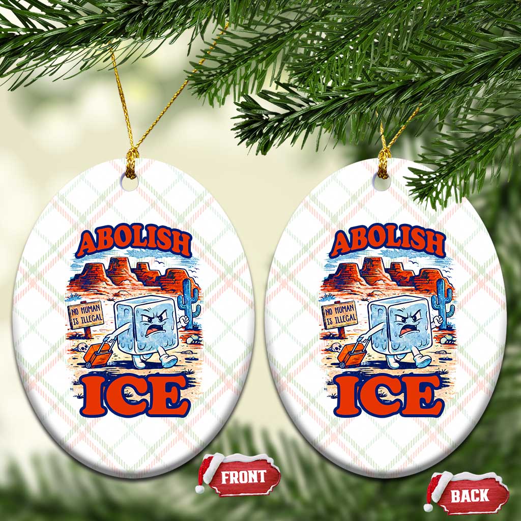 Abolish Ice Protest Ceramic Ornament Retro Protest No Human Is Illegal