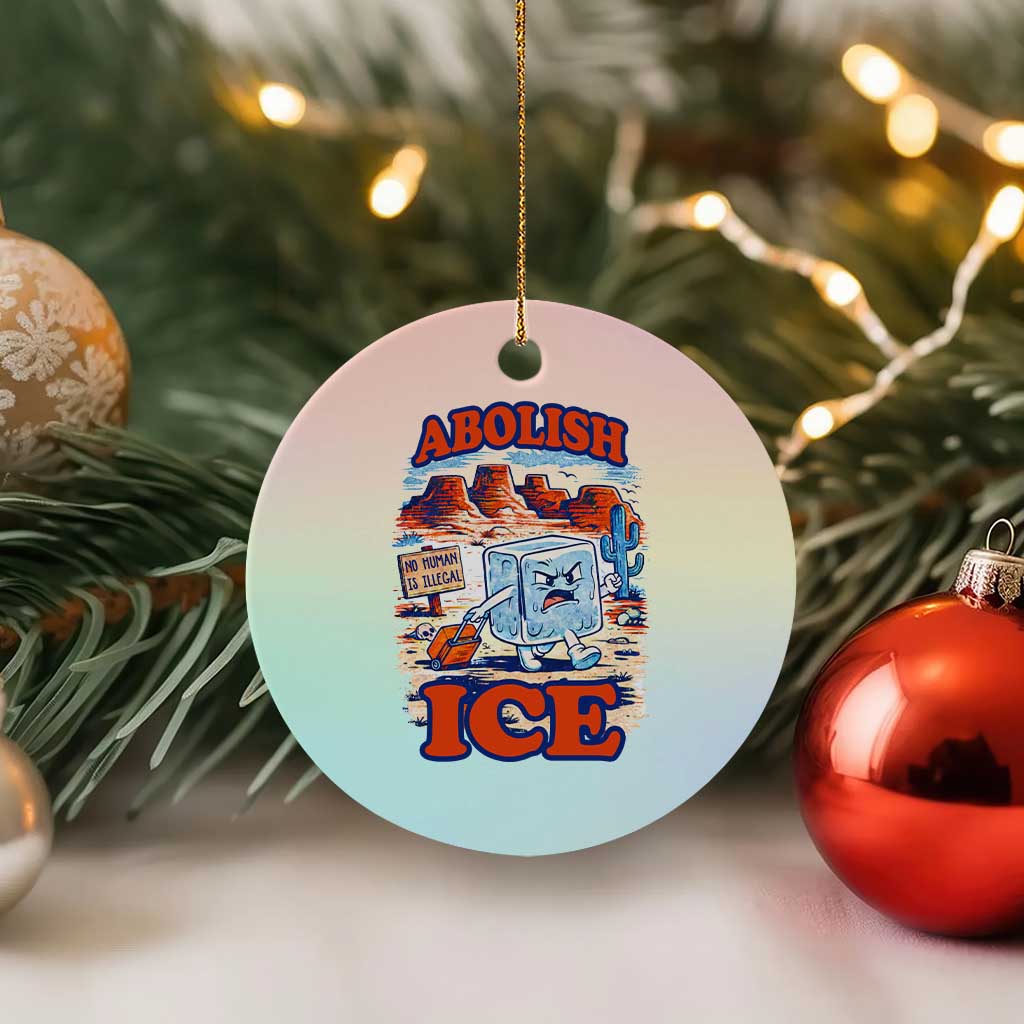 Abolish Ice Protest Ceramic Ornament Retro Protest No Human Is Illegal