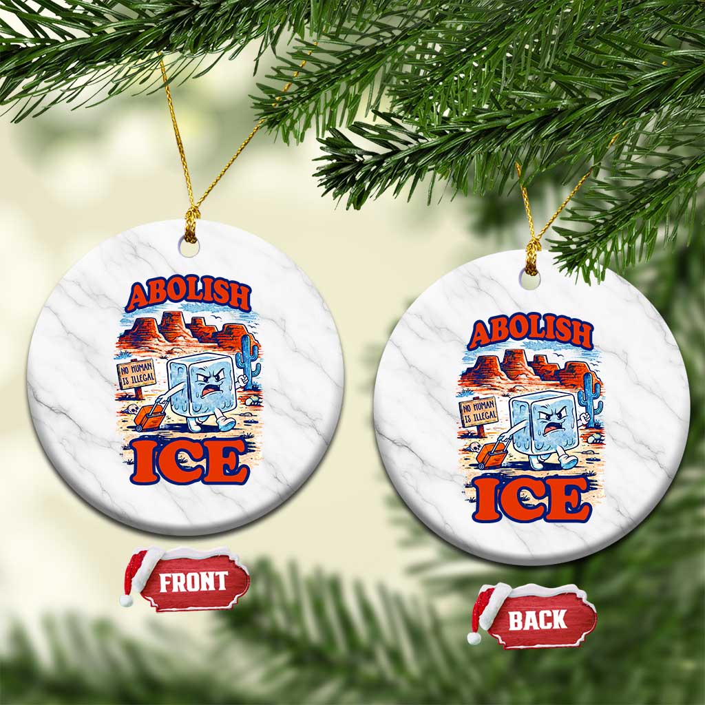 Abolish Ice Protest Ceramic Ornament Retro Protest No Human Is Illegal