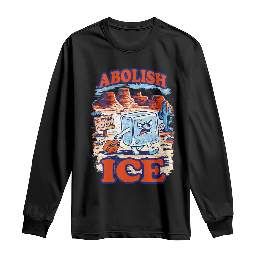 Abolish Ice Protest Long Sleeve Shirt Retro Protest No Human Is Illegal