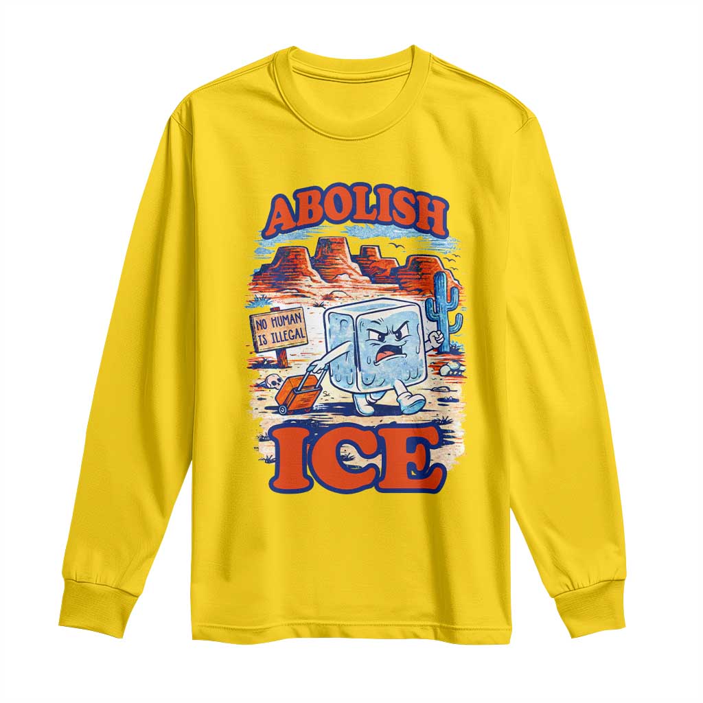 Abolish Ice Protest Long Sleeve Shirt Retro Protest No Human Is Illegal