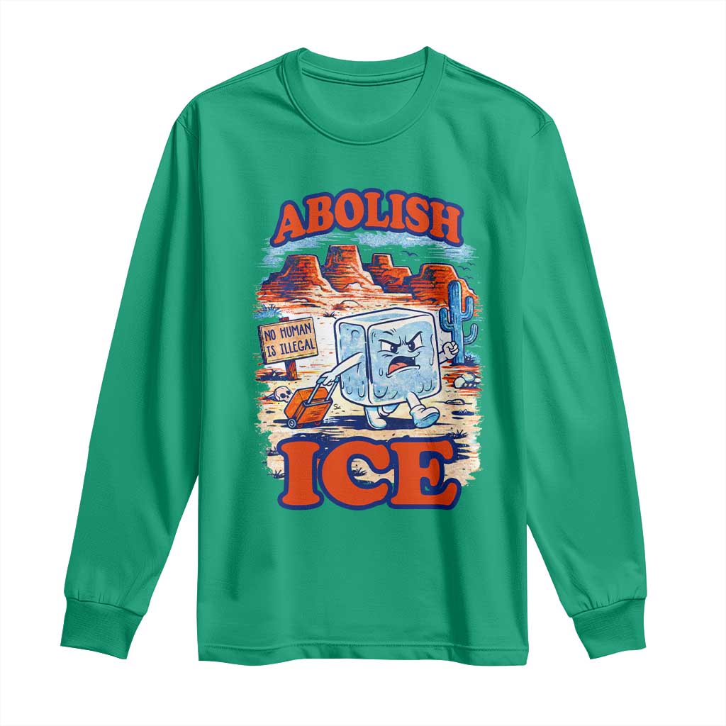 Abolish Ice Protest Long Sleeve Shirt Retro Protest No Human Is Illegal