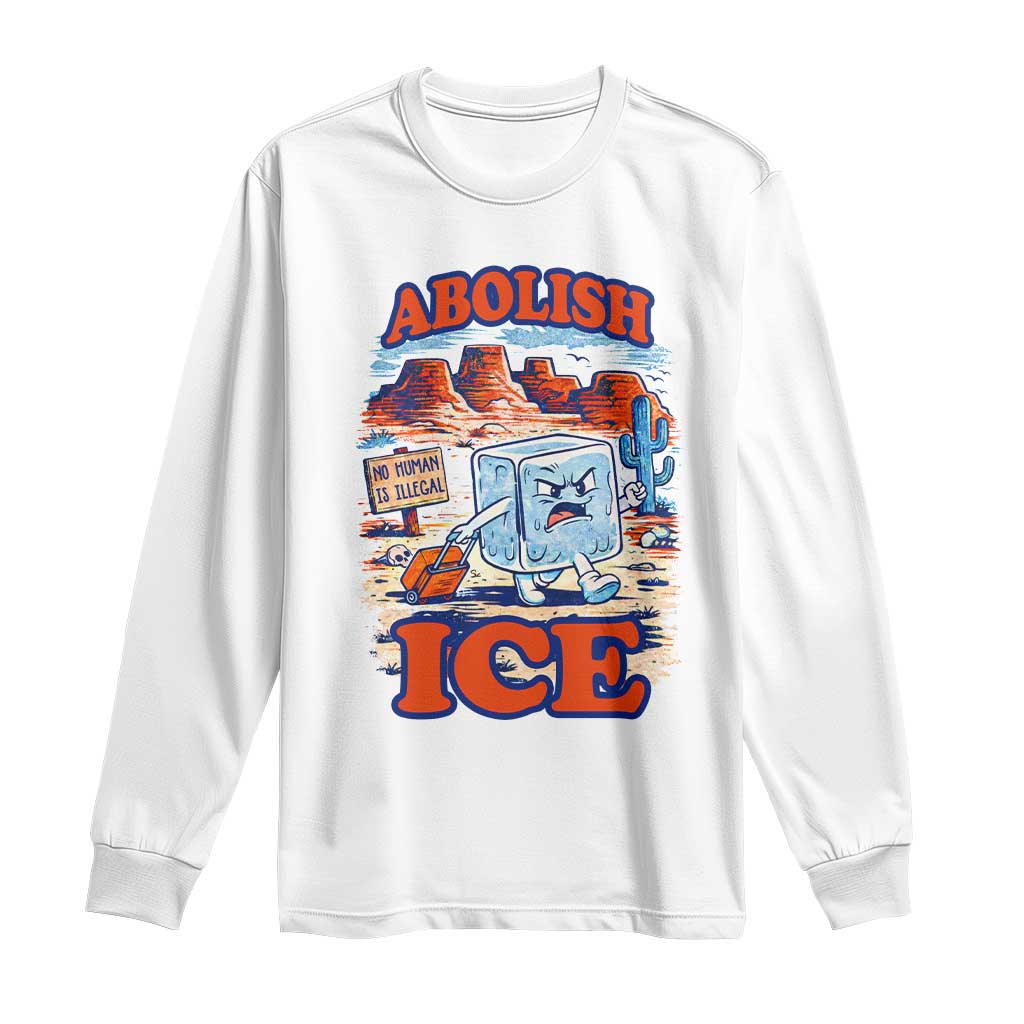 Abolish Ice Protest Long Sleeve Shirt Retro Protest No Human Is Illegal
